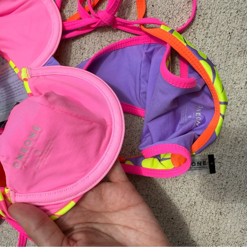 One one floral bright summer bikini set